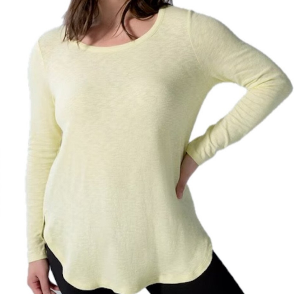 Soma Long Sleeve Slub Tee Greenish Yellow NWT XXL